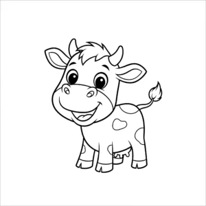 coloriage Bébé Vache Joueuse à imprimer pdf gratuit