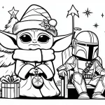 coloriage Bébé Yoda pour enfant gratuit