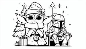 coloriage Bébé Yoda pour enfant gratuit