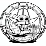 coloriage Bébé Yoda à imprimer gratuitement pdf
