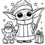 imprimer coloriage Bébé Yoda gratuit