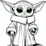 coloriage Bébé Yoda a imprimer gratuitement