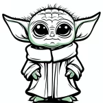 coloriage Bébé Yoda et decoupage a imprimer gratuit