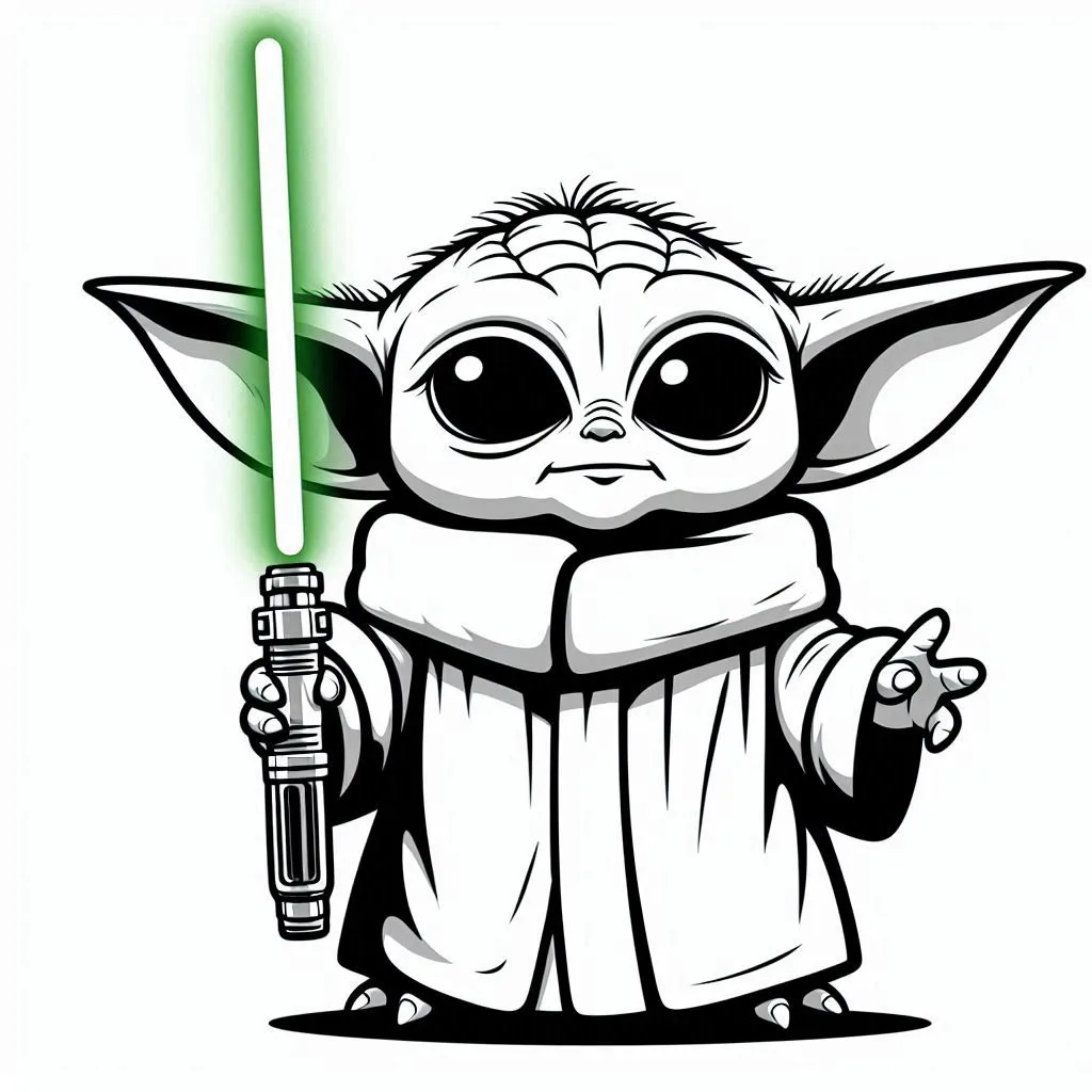 Tranh tô màu Bébé Yoda