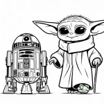 coloriage Bébé Yoda pour enfants à télécharger