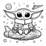 coloriage Bébé Yoda et dessin a imprimer