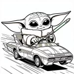 coloriage Bébé Yoda en ligne pour enfant