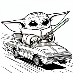 coloriage Bébé Yoda en ligne pour enfant