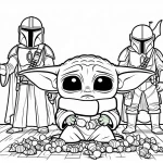 coloriage Bébé Yoda gratuit en ligne