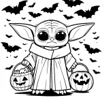 coloriage Bébé Yoda a colorier en ligne