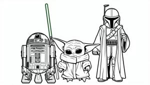coloriage Bébé Yoda à imprimer pour enfant de 10 ans