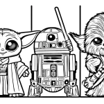 coloriage Bébé Yoda et dessin a imprimer