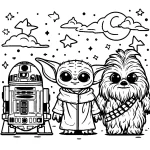 coloriage Bébé Yoda pour enfants