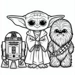 coloriage Bébé Yoda pour primaire