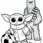 coloriage Bébé Yoda pour enfants à télécharger