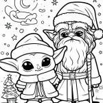 coloriage Bébé Yoda à imprimer pour enfant de 12 ans