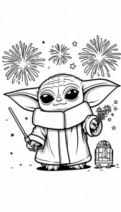 coloriage Bébé Yoda à imprimer