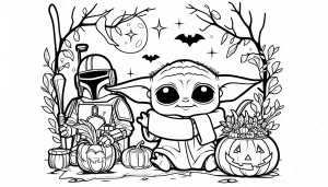 coloriage Bébé Yoda d