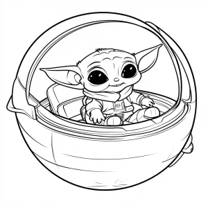 coloriage Bébé Yoda et découpage à imprimer