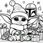 coloriage Bébé Yoda en ligne pour enfant