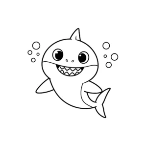 imprimer coloriage Bébé requin gratuit