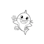 coloriage Bébé requin jouant à imprimer gratuitement pdf