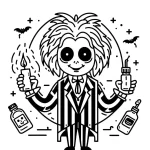 coloriage Beetlejuice à imprimer pour enfant de 8 ans
