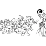 coloriage Blanche Neige à imprimer kawaii