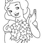 coloriage Blanche Neige à imprimer kawaii