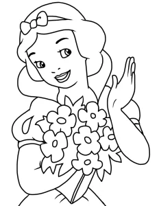 coloriage Blanche Neige à imprimer kawaii