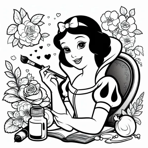 Tranh tô màu Blanche Neige
