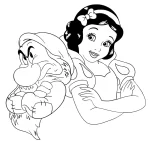 coloriage Blanche Neige à imprimer pour enfant de 6 ans
