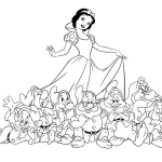 coloriage Blanche Neige à imprimer pour enfant de 2 ans