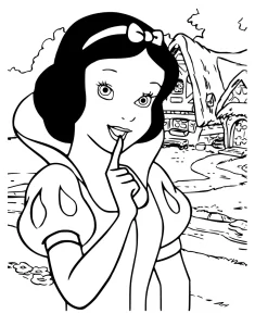 coloriage Blanche Neige pour enfant de 5 ans