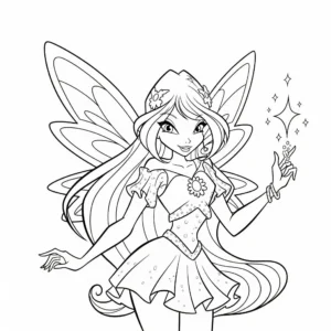 coloriage Bloom Magique à imprimer pour enfant de 9 ans