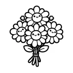 coloriage Bouquet De Fleurs à imprimer pour enfant de 7 ans