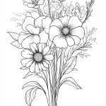 coloriage Bouquet De Fleurs a imprimer gratuit