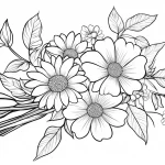 coloriage Bouquet De Fleurs à imprimer pour enfant de 7 ans