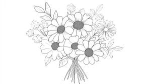 coloriage Bouquet De Fleurs à imprimer gratuitement pdf