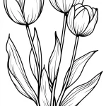 coloriage Bouquet De Fleurs à imprimer pour enfant de 3 ans