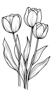 coloriage Bouquet De Fleurs à imprimer pour enfant de 3 ans