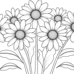 coloriage Bouquet De Fleurs à imprimer pour enfant de 3 ans