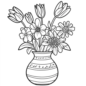 coloriage Bouquet De Fleurs à imprimer gratuit