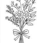 coloriage Bouquet De Fleurs pour enfant de 3 ans