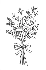 coloriage Bouquet De Fleurs pour enfant de 3 ans