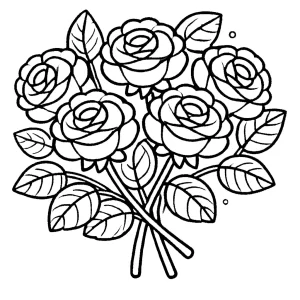 coloriage Bouquet De Fleurs pour enfant a imprimer gratuit
