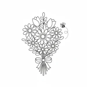 coloriage Bouquet de Fleurs gratuit pour enfants