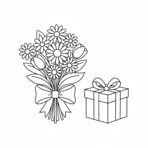 coloriage Bouquet de Fleurs pour enfant à imprimer