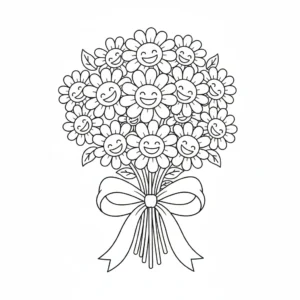 coloriage Bouquet de Fleurs pour enfants