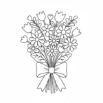 coloriage Bouquet de Fleurs pour enfants a imprimer